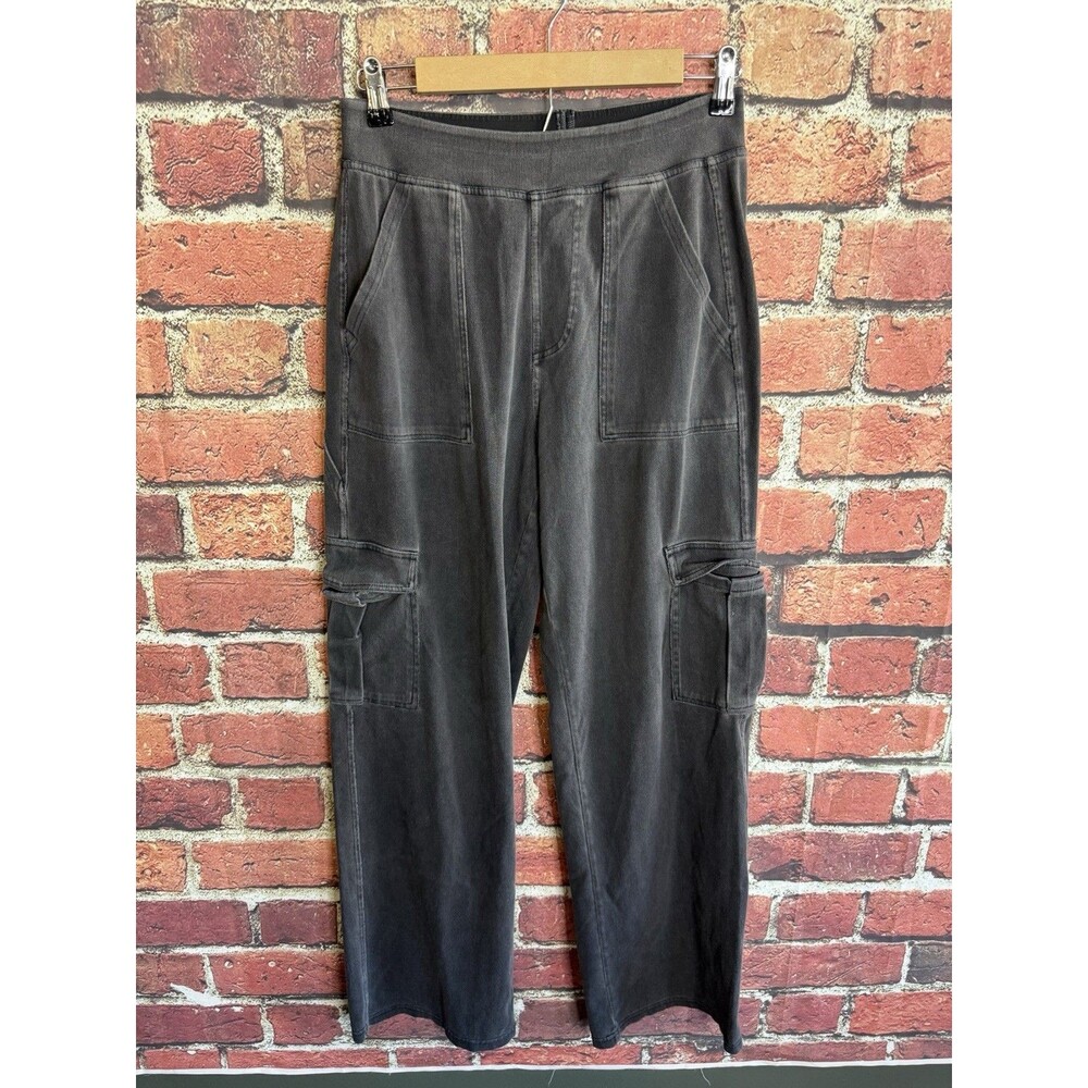 Halara Flex Denim Cargo Pants Medium Regular Black Soft Stretch Straight Leg